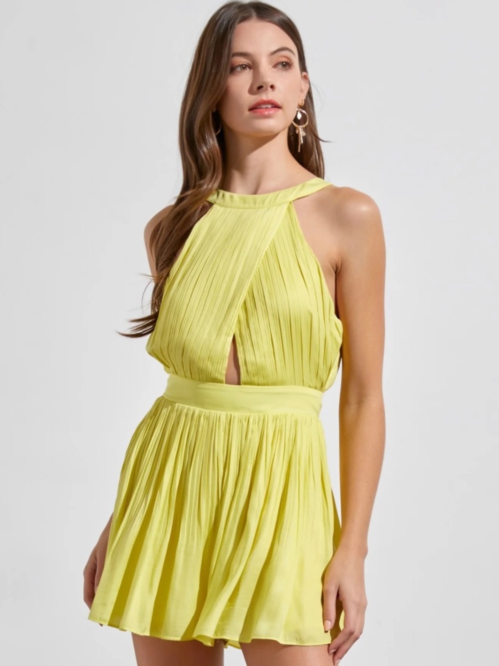 DO+BE Lemon Halter Pleated Romper